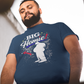 Man wearing a navy blue t-shirt with 'BIG Homie!' graphic design.