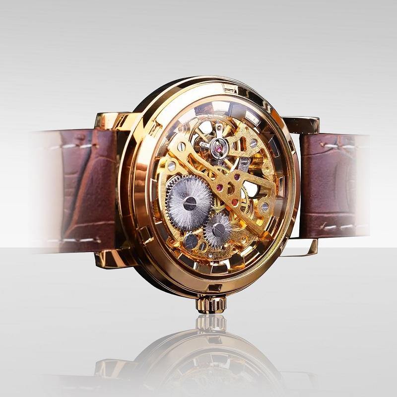 Transparent Case Luxury Leather Watch - The BIG Boy Shop