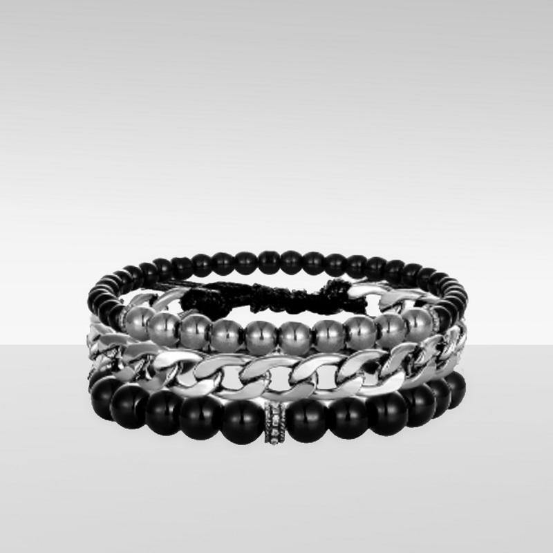3 Piece Multilayer Bead Bracelet - The BIG Boy Shop