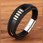 Men's Stainless Steel and Leather Bracelets - The BIG Boy Shop