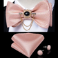 Silk bow-tie and cuff link set