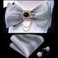 Silk bow-tie and cuff link set